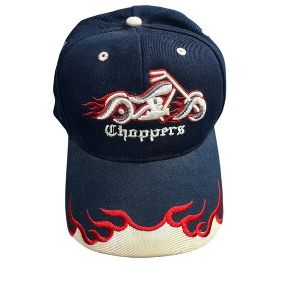 Y2K Choppers Strapback Hat Biker Flames West Coast Choppers 2000s Alt Grunge - Picture 1 of 5